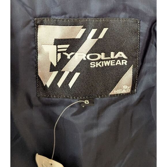 VTG 80's-90's TYROLIA SKIWEAR Women's 8 Navy & White Ski & Snow Jacket Nylon NWT - Picture 9 of 10